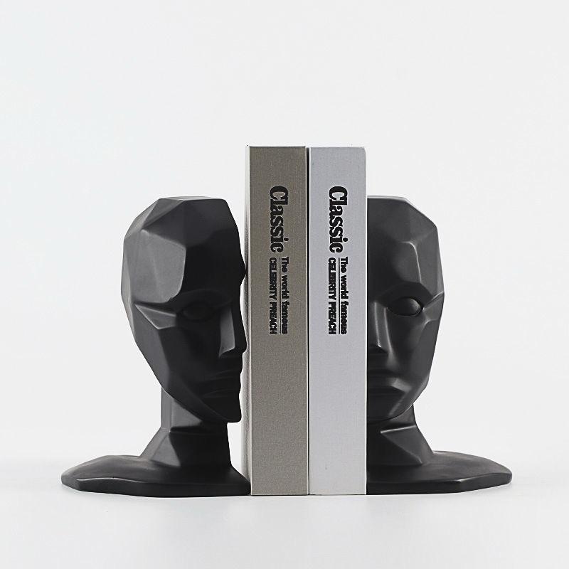 Human Mask Bookends 2pcs