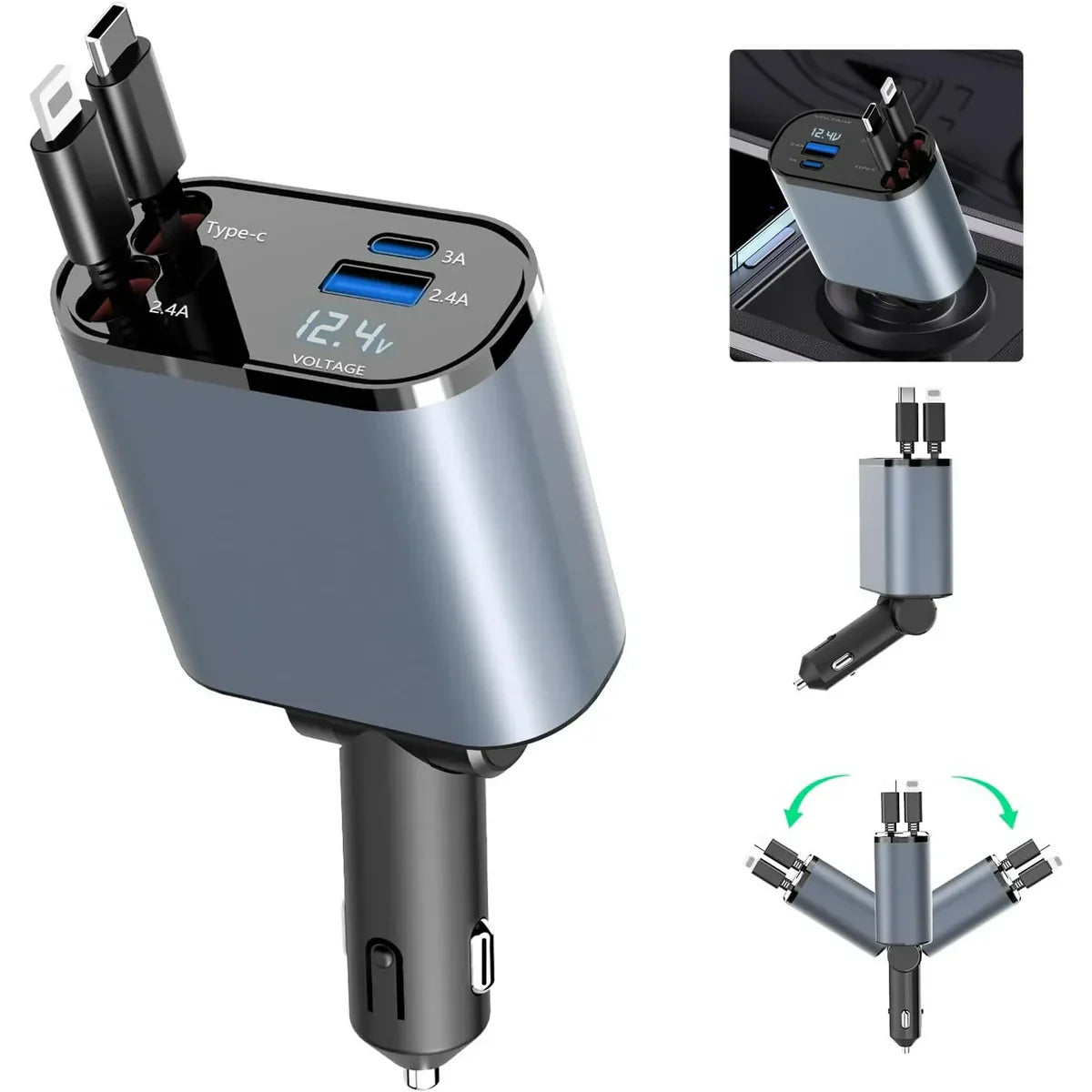 4-in-1 Car Charger Adapter 120W